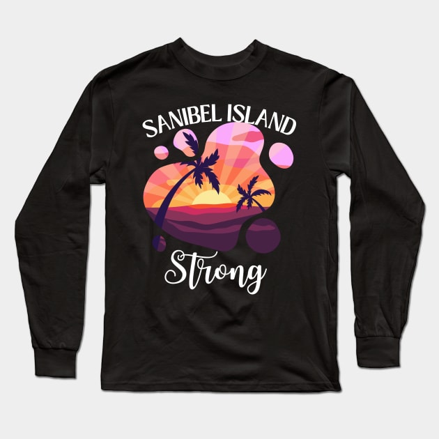 Vintage Sunset Sanibel Island FL Cool Sanibel Island Strong Long Sleeve T-Shirt by DesignHND